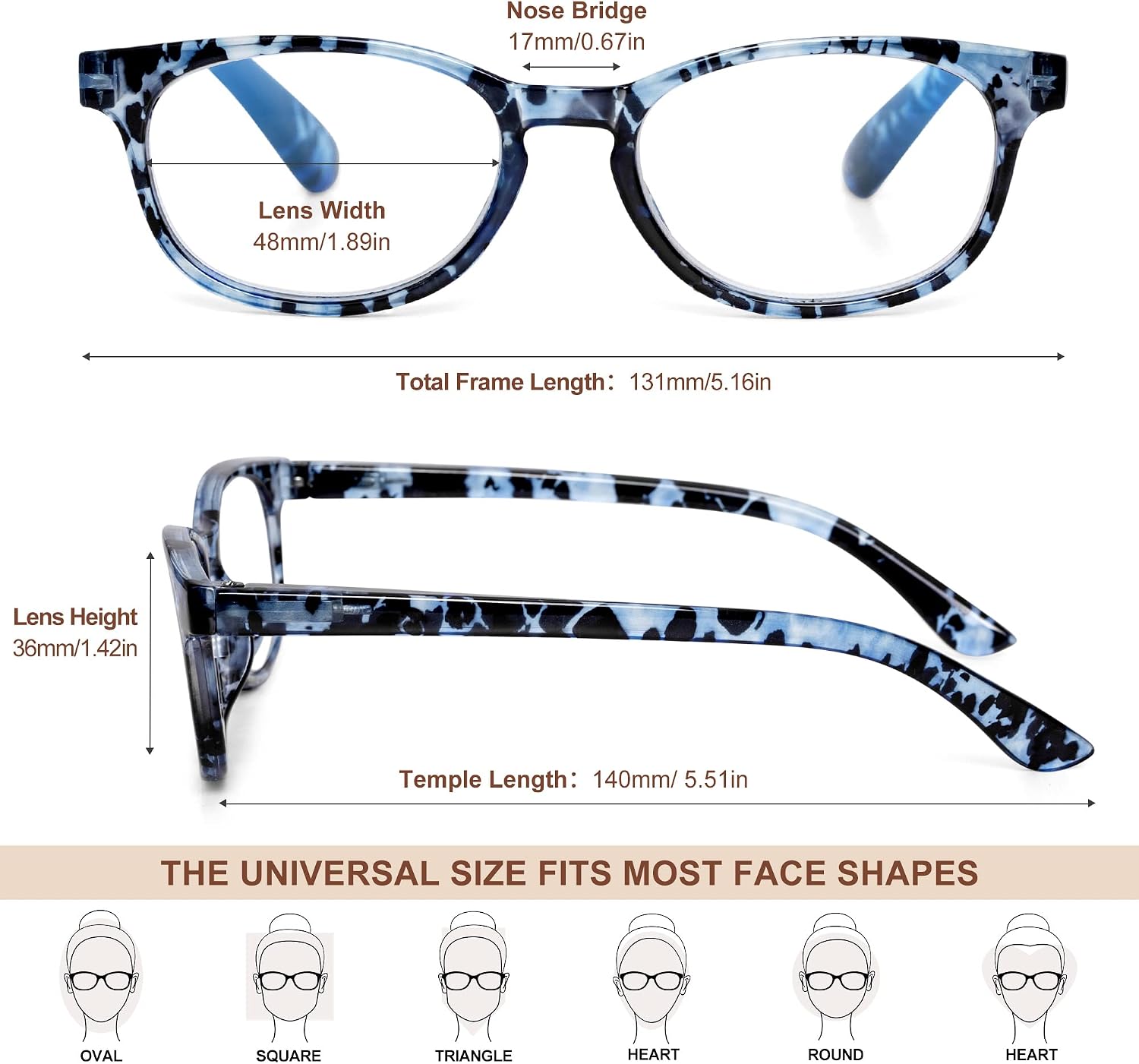 EYEGUARD Reading Glasses 4 Pack Quality Fashion colorful Readers for women 4pcs
