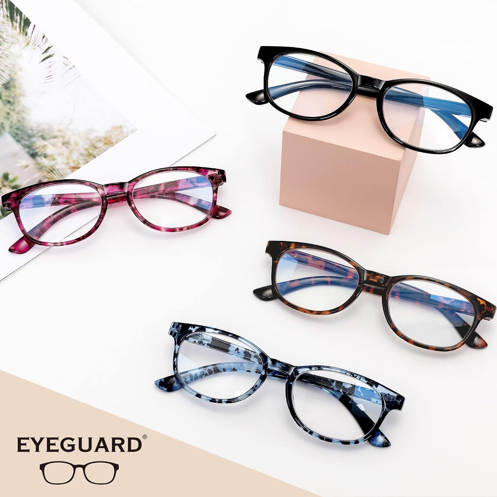 EYEGUARD Reading Glasses 4 Pack Quality Fashion colorful Readers for women 4pcs