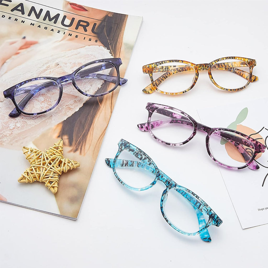 EYEGUARD Reading Glasses 4 Pack Quality Fashion colorful Readers for women 4pcs