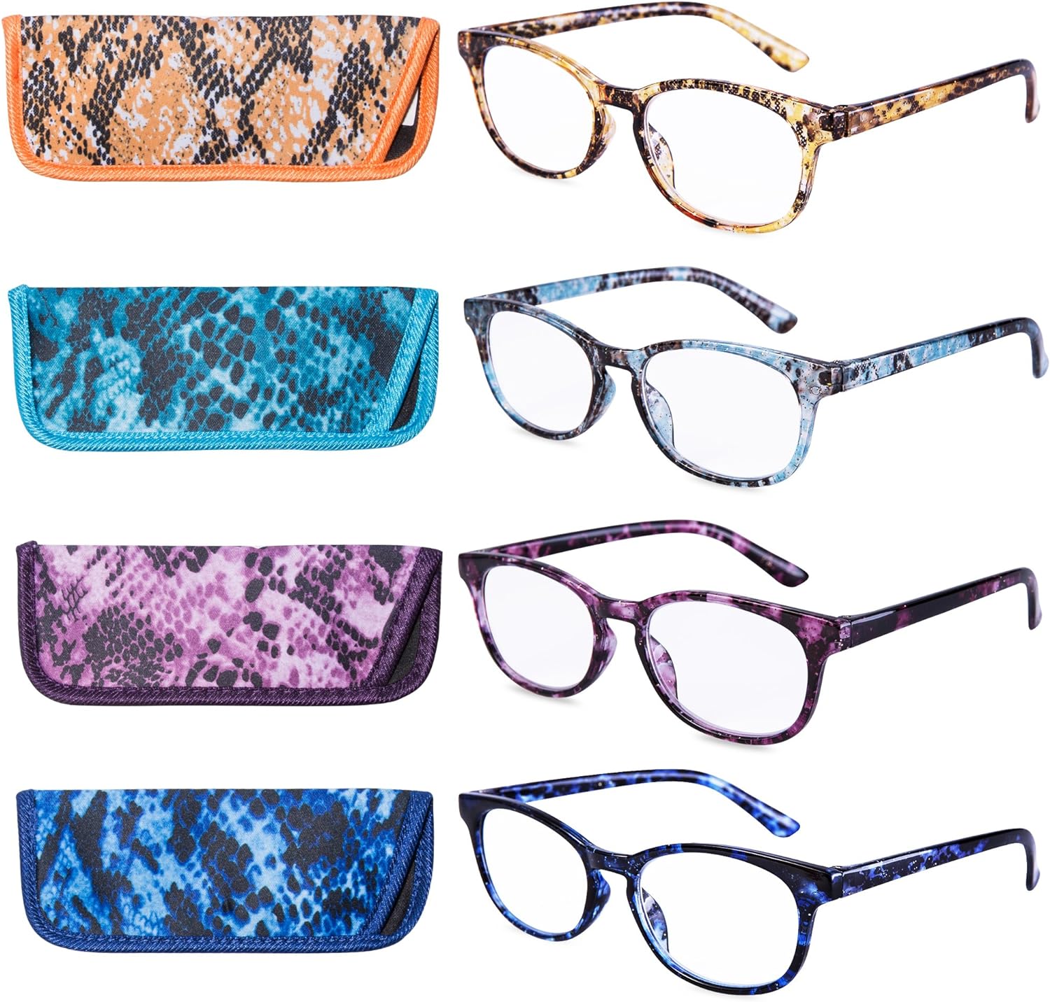 EYEGUARD Reading Glasses 4 Pack Quality Fashion colorful Readers for women 4pcs