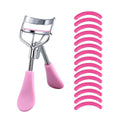 Portable Eyelash Curler Set with 15 Silicone Pads Stainless Steel Design for Eyelash Extension And Curling Beauty Tool