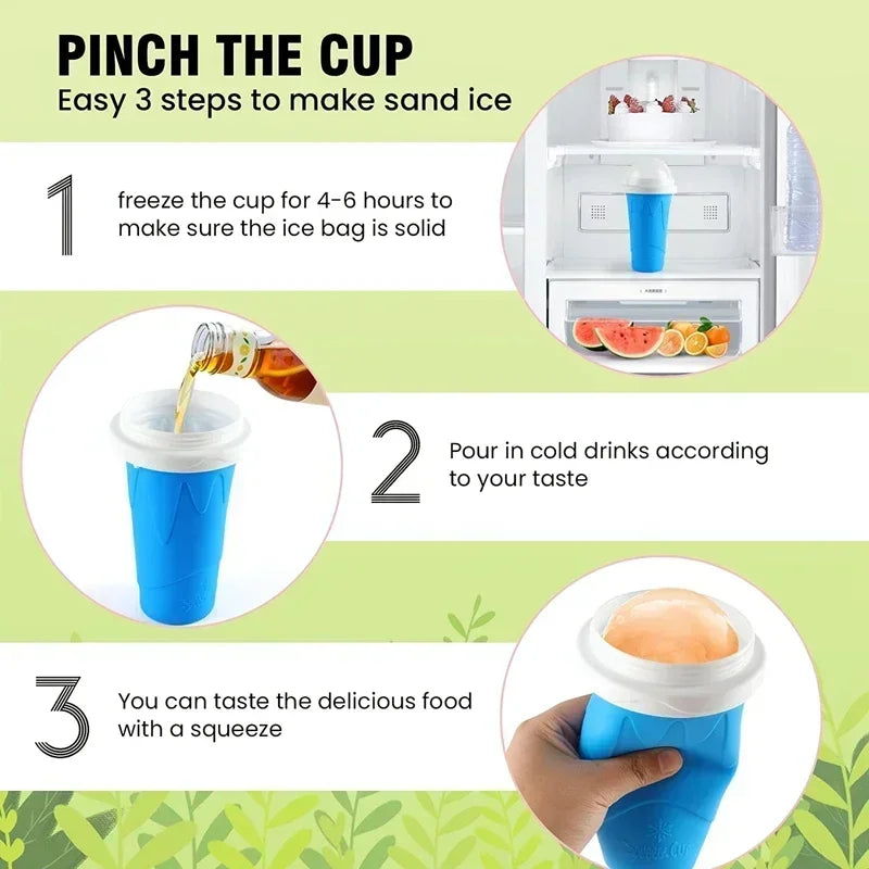 2pcs Quick-Frozen Slushy Maker Cup Large Capacity Slushy Cup for Homemade Smoothies Juice Ice Cream Summer Squeeze Beker Kitchen