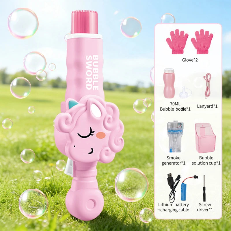 Elastic Bubble Fog Magic Wand Cute Animal Smoke Bubble Machine Summer Party Outdoor Toy Colorful Lighting Bubble Blowing Machine