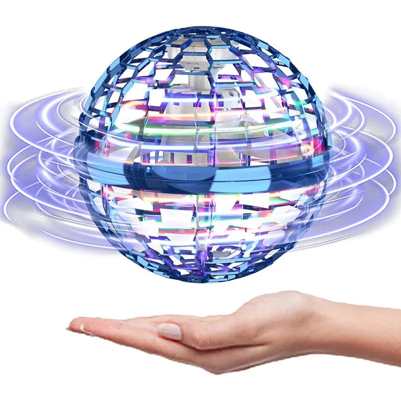 Magic Flying Orb Ball with Lights,UFO Hand Operated Mini Drone for Kids,Galactic Fidget Spinner Boomerang Hover Balls Toys