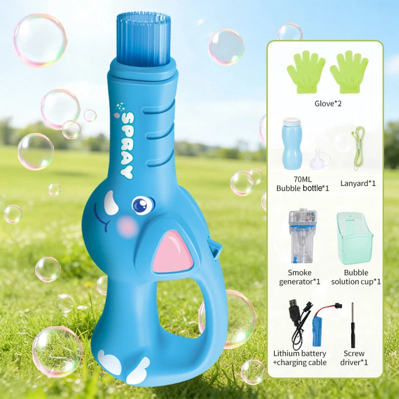 Elastic Bubble Fog Magic Wand Cute Animal Smoke Bubble Machine Summer Party Outdoor Toy Colorful Lighting Bubble Blowing Machine
