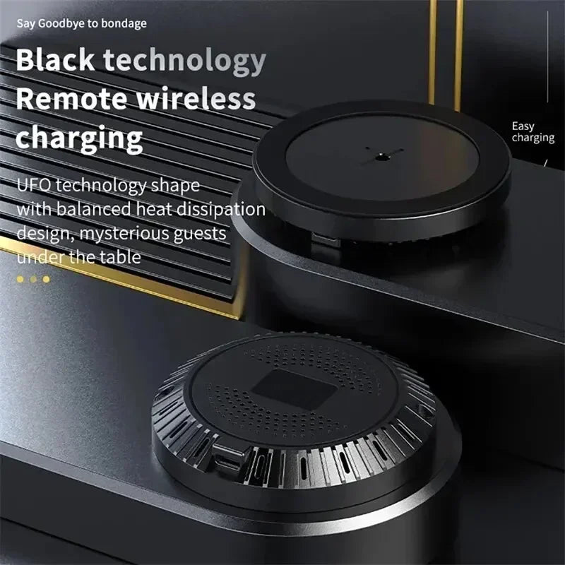40MM Distance Invisible Hidden Under Desk Wireless Charger Pad Stand Phone Fast Wireless Charging Station For iPhone 15 Samsung
