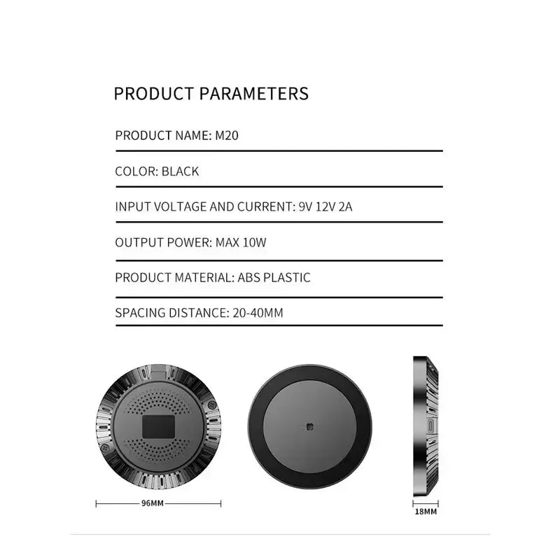 40MM Distance Invisible Hidden Under Desk Wireless Charger Pad Stand Phone Fast Wireless Charging Station For iPhone 15 Samsung