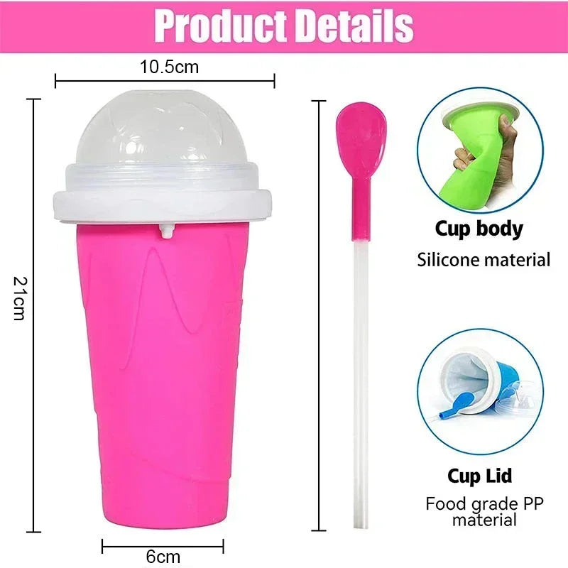2pcs Quick-Frozen Slushy Maker Cup Large Capacity Slushy Cup for Homemade Smoothies Juice Ice Cream Summer Squeeze Beker Kitchen