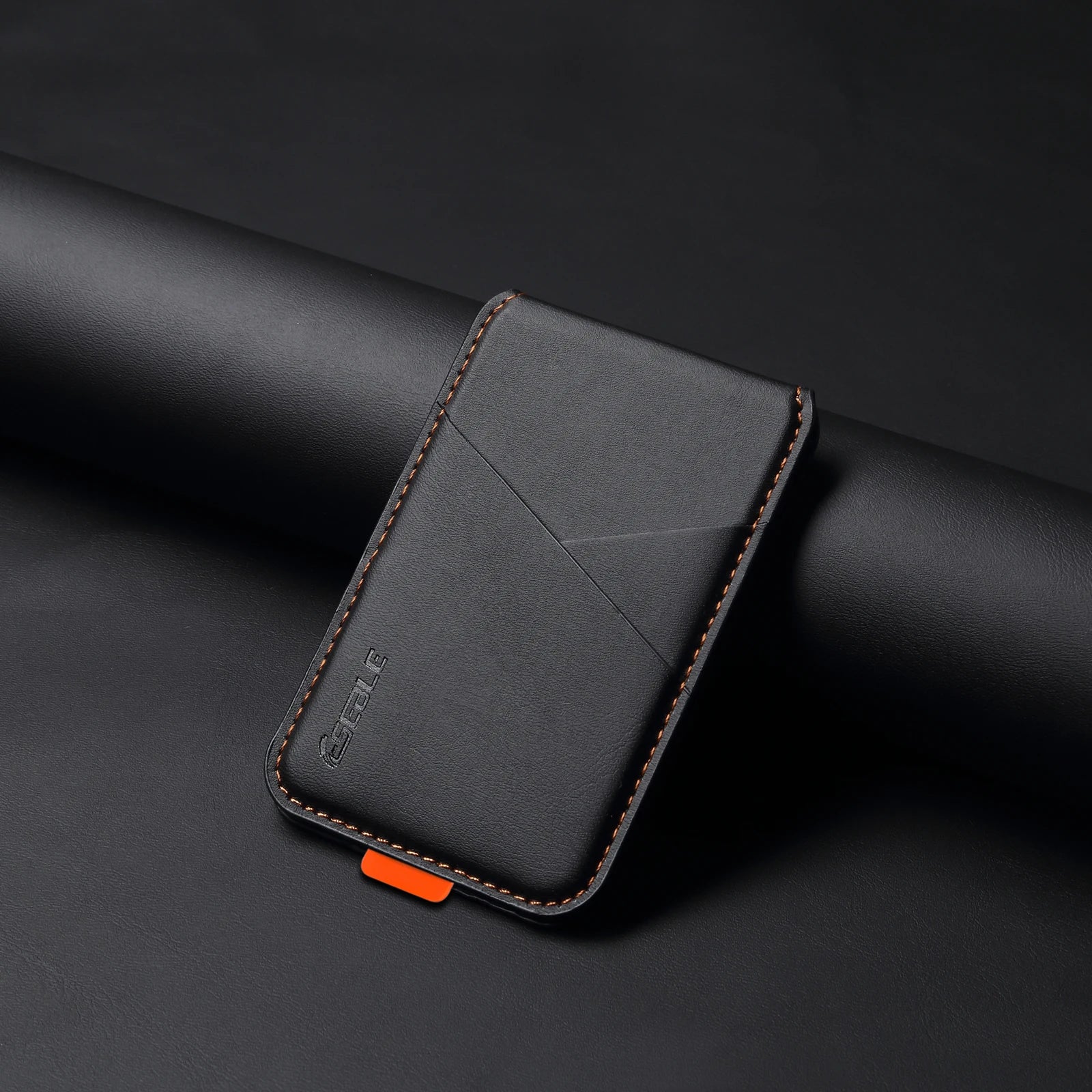 Premium PU Leather Magnetic Phone Card Holder, RFID Anti-Skimming Wallet Compatible with Magnetic Wireless Charging Smartphones,