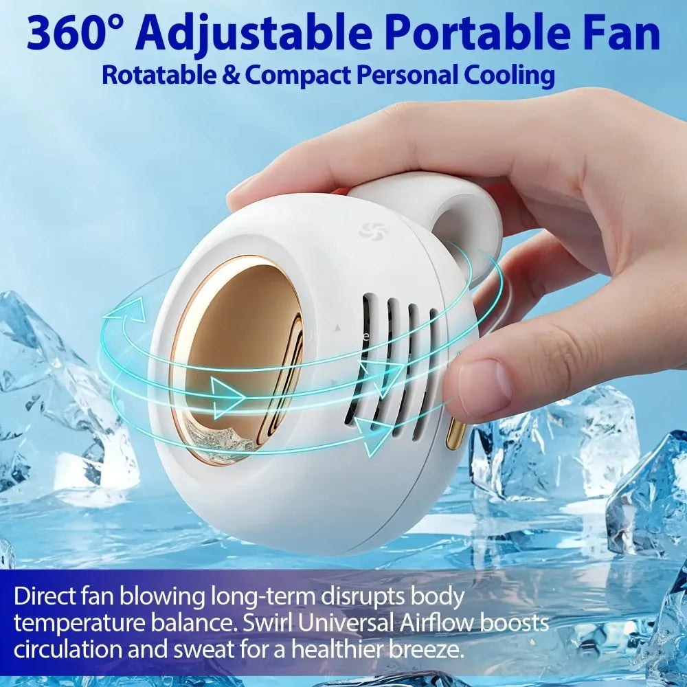 Portable Waist Clip USB Fan Mini Quiet Buckle Clamp Cooling Fan for Outdoor Work Hiking Travel Home Personal Cooling Use Set Kit