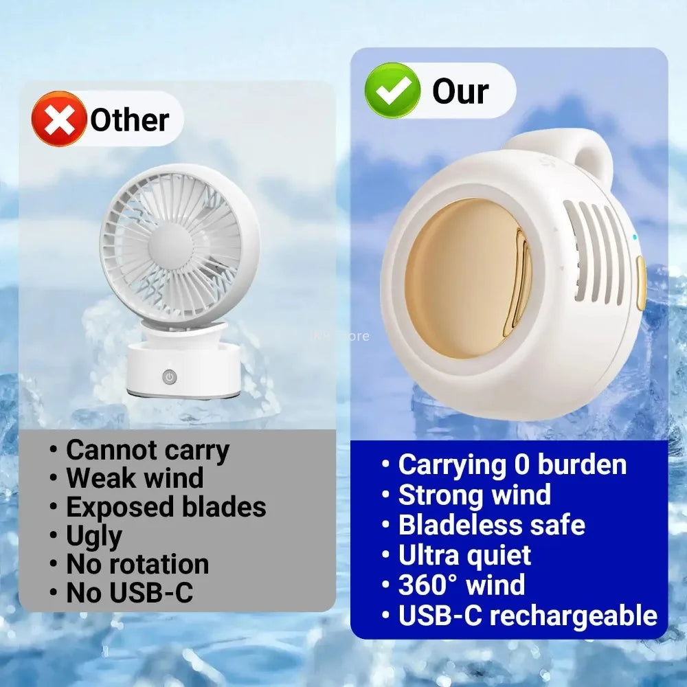 Portable Waist Clip USB Fan Mini Quiet Buckle Clamp Cooling Fan for Outdoor Work Hiking Travel Home Personal Cooling Use Set Kit