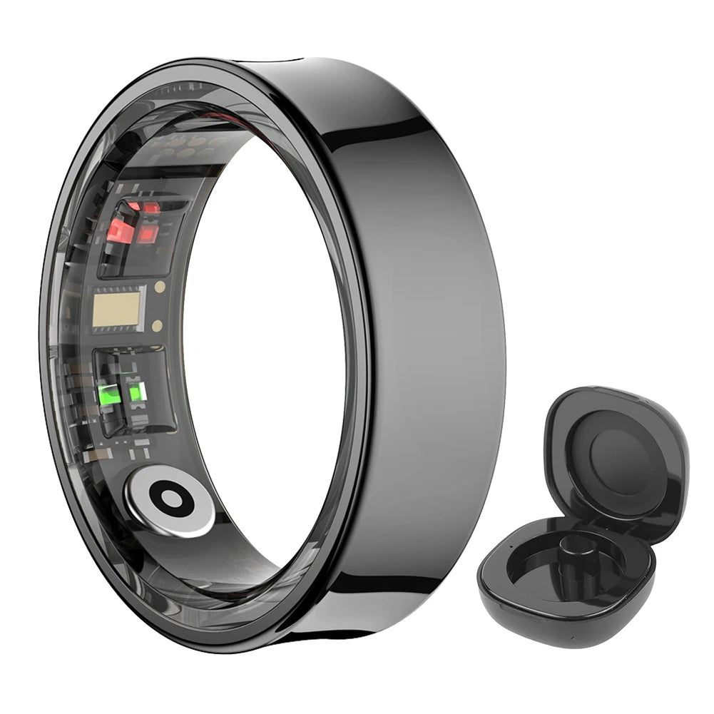 R09 Smart Ring Waterproof Health Monitor Heart Rate Blood Oxygen Sleep Monitoring Health Fitness Rings for Xiaomi Samsung Phone