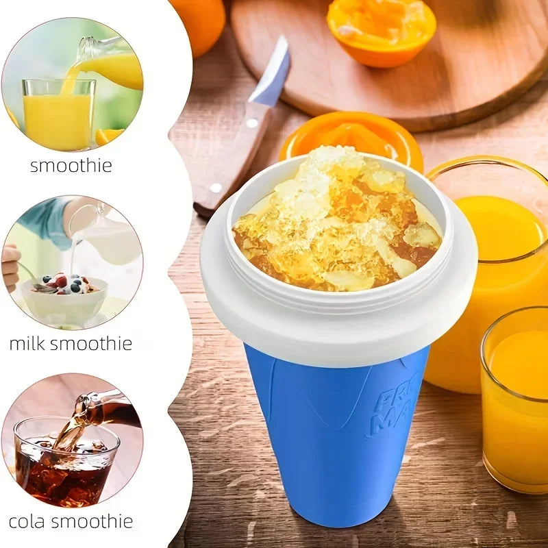 2pcs Quick-Frozen Slushy Maker Cup Large Capacity Slushy Cup for Homemade Smoothies Juice Ice Cream Summer Squeeze Beker Kitchen