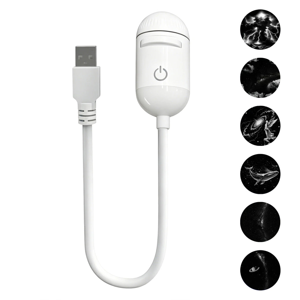 2 in 1 USB Ambient Projection Light Adjustable Focus Car Interior Light Home Room Starry Star Romantic Saturn Galaxy Night Light